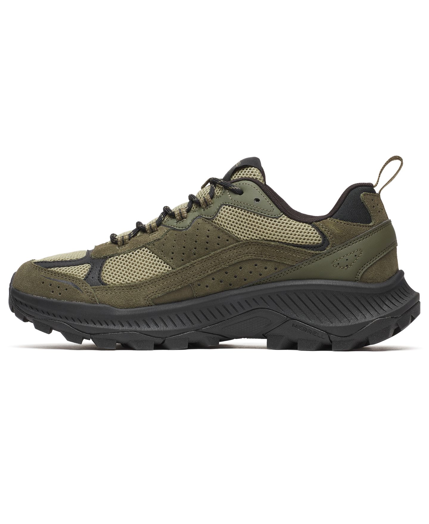 Мужские кожаные туфли Merrell Speed Strike 2 с круглым носком, цвет: Оливковый — фото 3