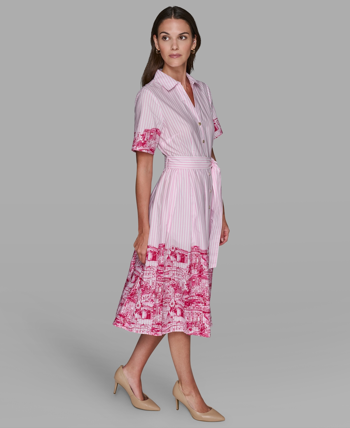 Karl Lagerfeld Paris Women's Printed Shirt Dress