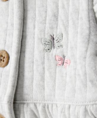 Baby Girls' Butterfly Vest, Bodysuit and Pants, 3-Piece Set