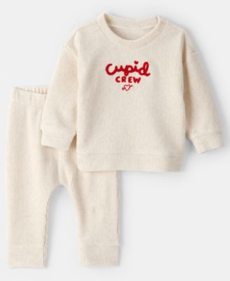 Carter's - Baby Girls or Baby Boys 2-Piece Cupid Crew T-Shirt and Pants Set