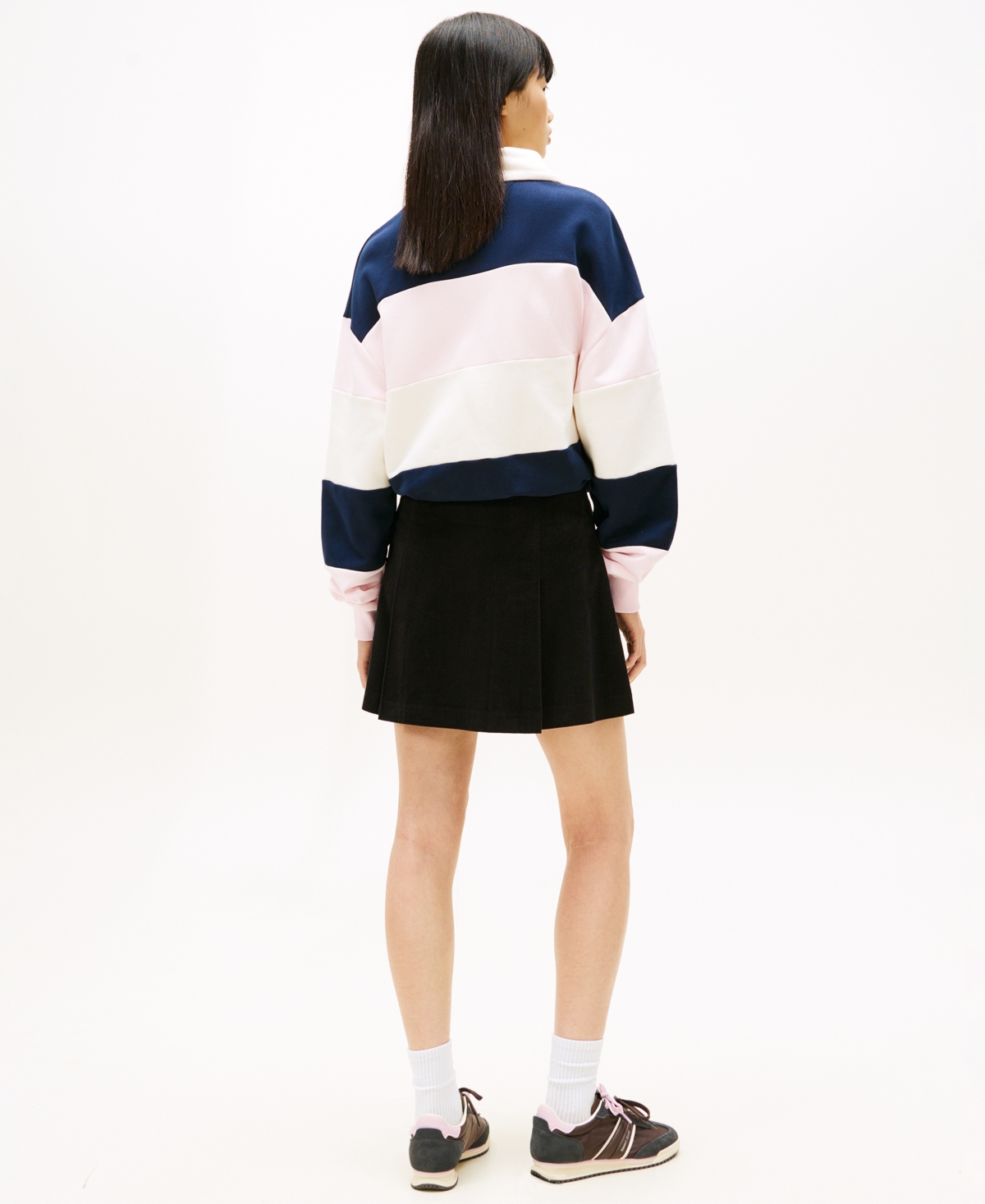 Tommy Jeans Women's Corduroy Pleated Mini Skirt In Black