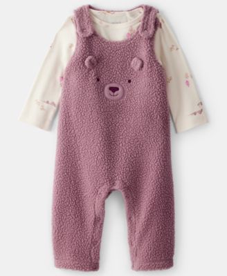 Carter's - Baby Girls 2-Piece Long-Sleeve T-Shirt and Overall Set