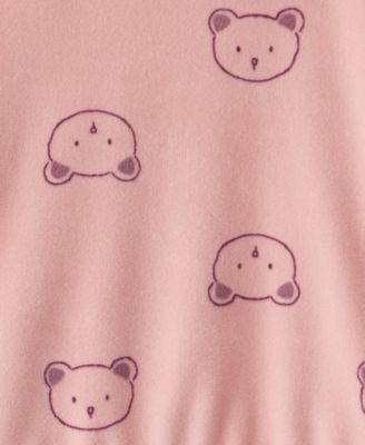 Baby Girls' Bear Print Velour Sweatshirt and Joggers, 2-Piece Set