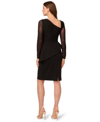 Petite Asymmetric Crepe Midi Dress