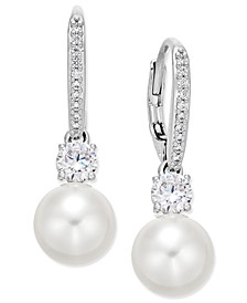 Silver-Tone Crystal Imitation Pearl Drop Earrings, Created for Macy's