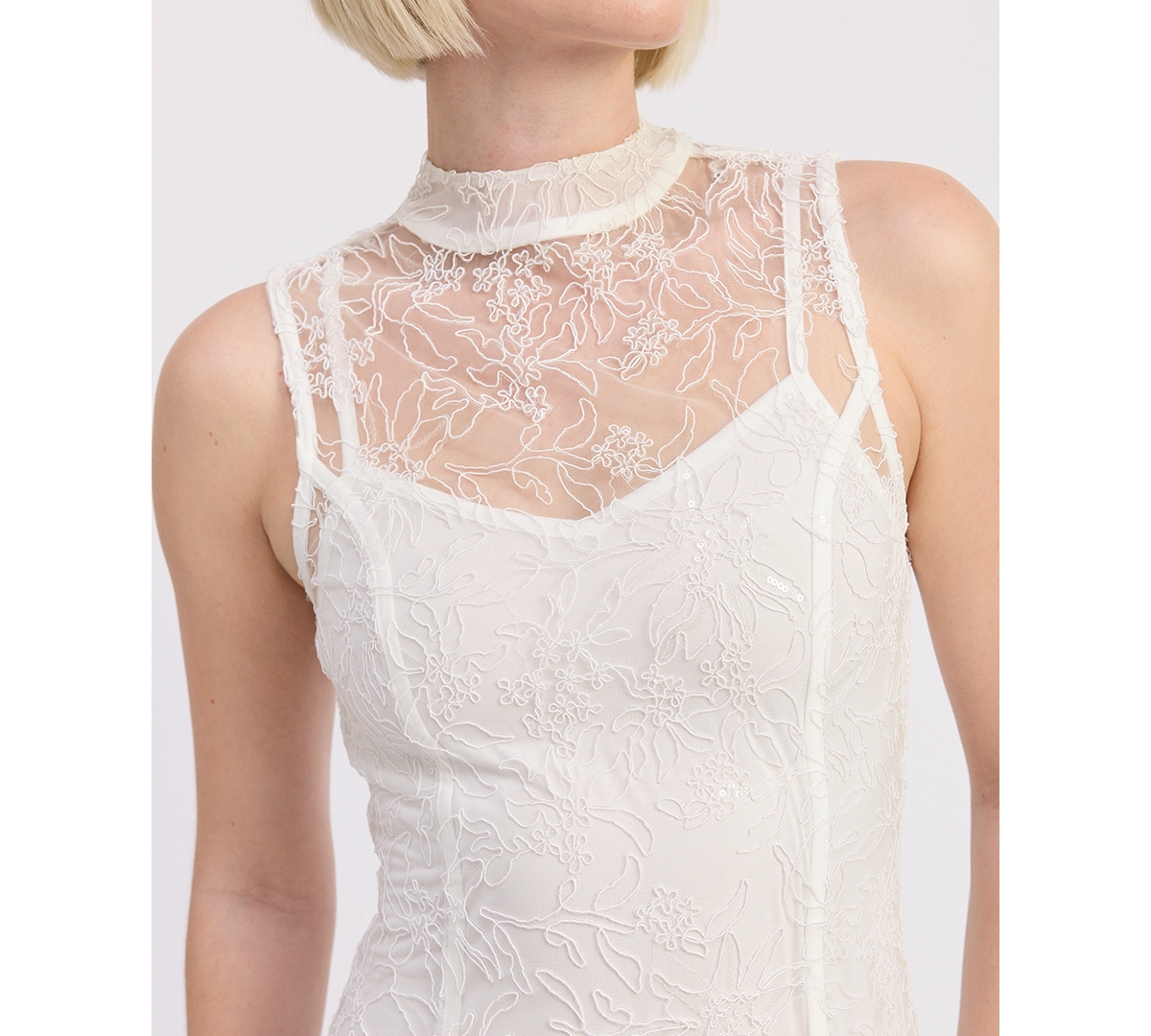 En Saison Women's Meena Turtle Neck Maxi Dress In White