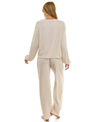 Women's 2-Piece Long-Sleeve Sweatshirt and Wide-Leg Pants Set