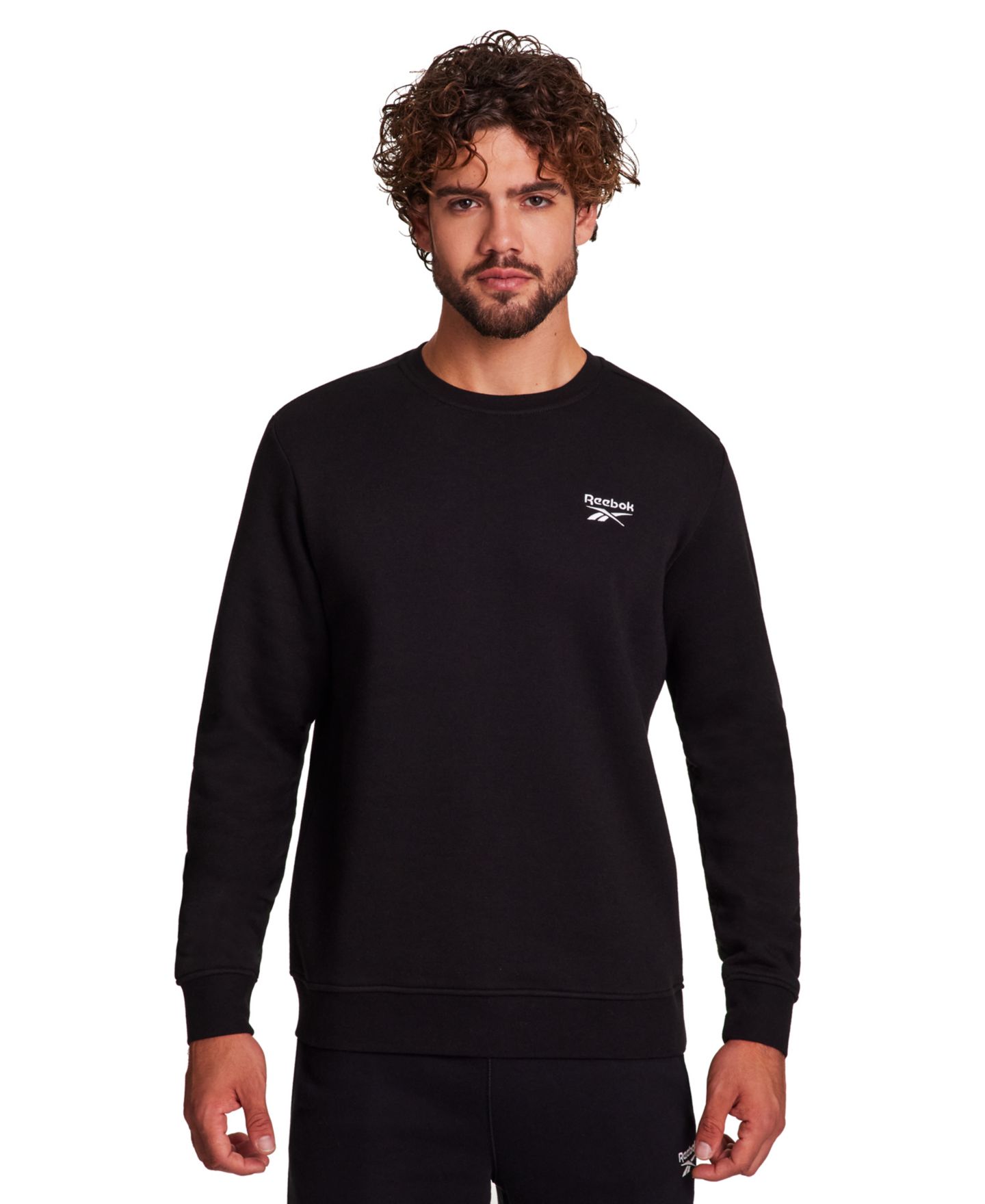Мужской свитшот Reebok Embroidered Chest Logo, цвет: Чёрный — фото 1