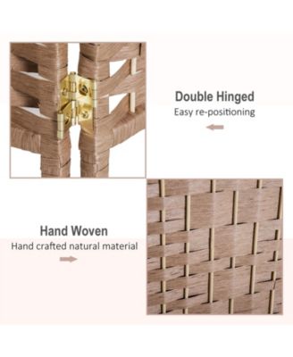 6 Panel Resin Wicker Folding Room Divider Privacy Screen Home Office