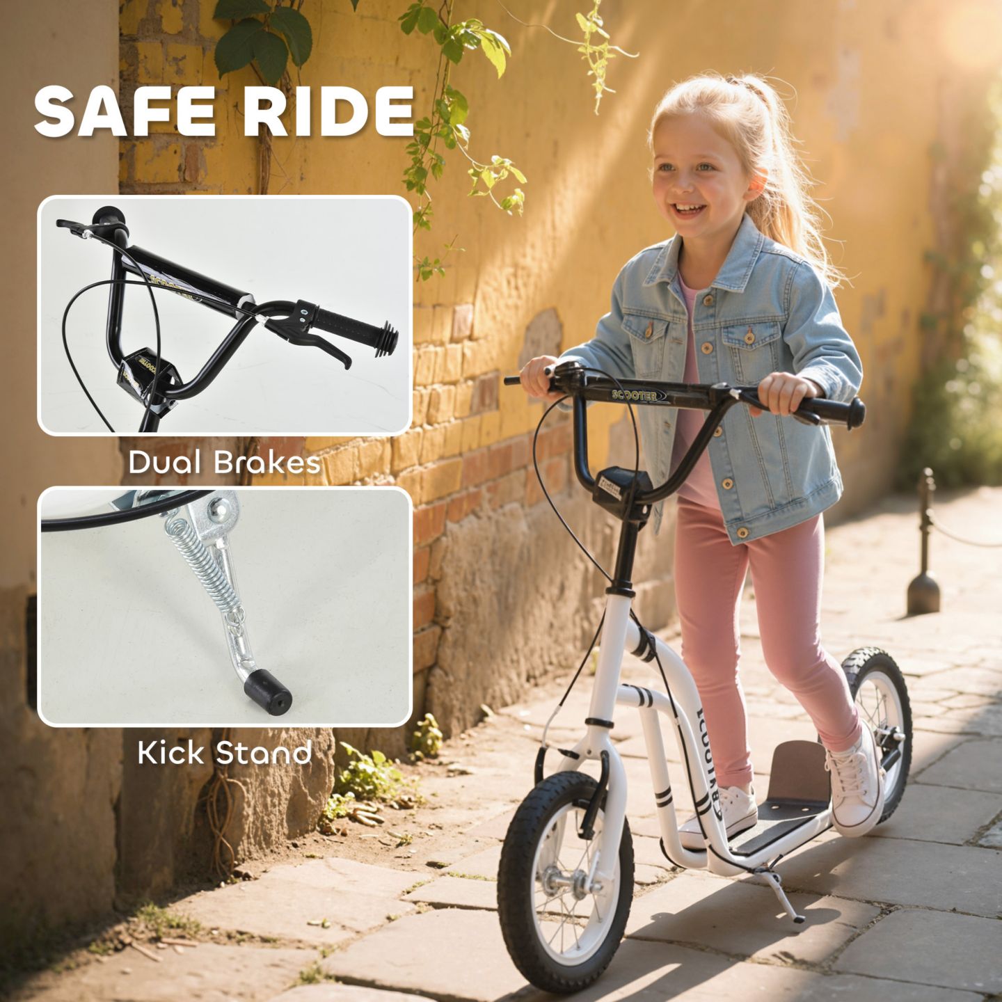Детская игрушка Aosom Youth Scooter with Dual Brakes and Adjustable Handlebar, 220 lbs Capacity, Ages 5+ — фото 7