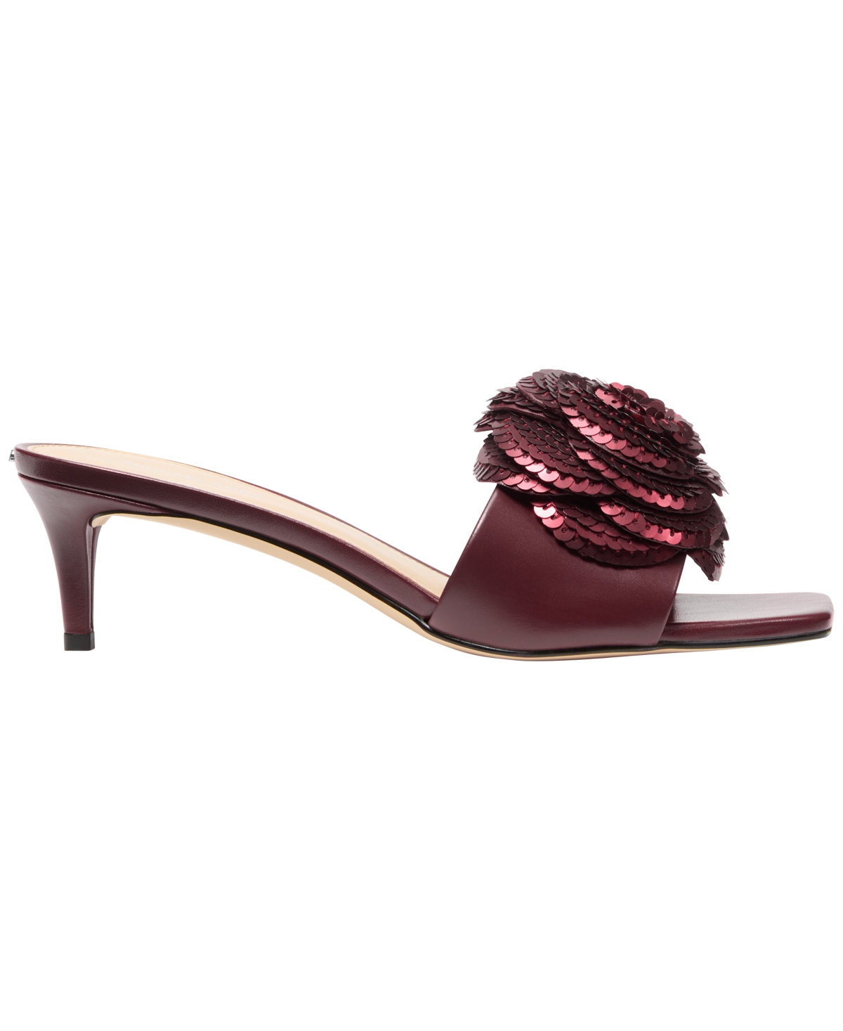 Michael Kors Michael  Women's Elodie Slip-on Mule Sandals In Burgundy