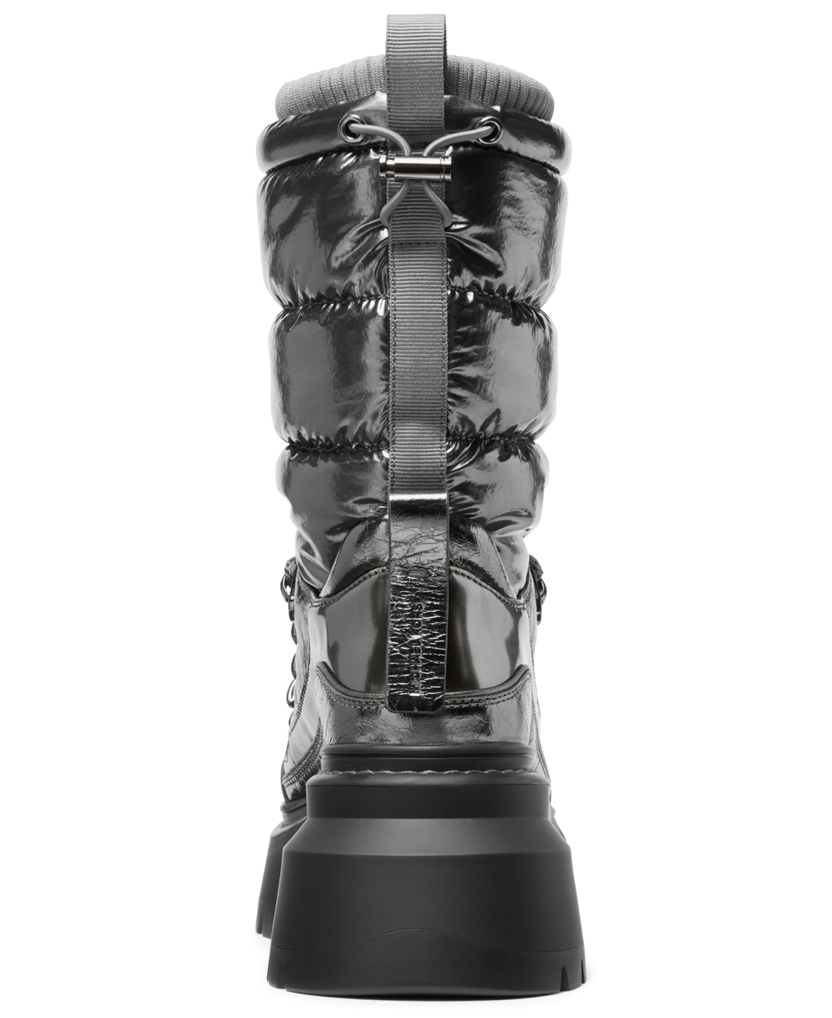 Michael Kors Shiloh Metallic Mixed-media Boot In Black