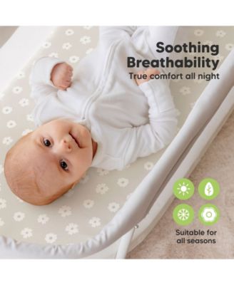 Bassinet Sheet for Baby Girls, Boys, 2-Pack Soothe Bassinet Fitted Sheets, Bedside Bassinet Mattress Sheet