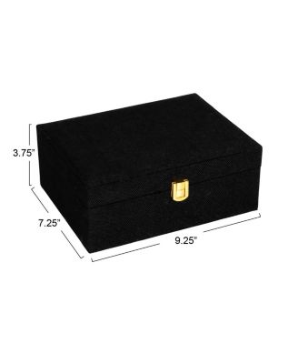 Faux Leather 2-Layer Jewelry Organizer Box with Clasp Closure, Caramel Color