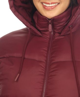 Plus Size Quilted Puffer Crop Jacket with Hood