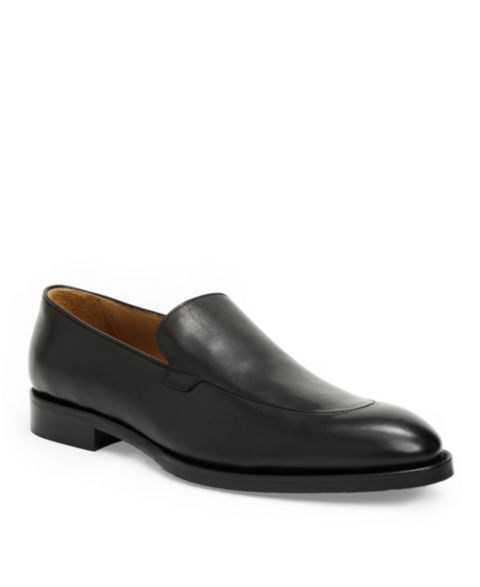Мужские туфли Bruno Magli Pertini Slip-on Leather Loafer, цвет: Чёрный