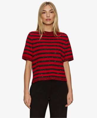 Women's Short-Sleeve Shine Sweater T-Shirt