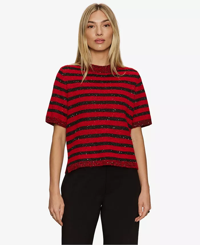 Women's Short-Sleeve Shine Sweater T-Shirt - thumbnail 3