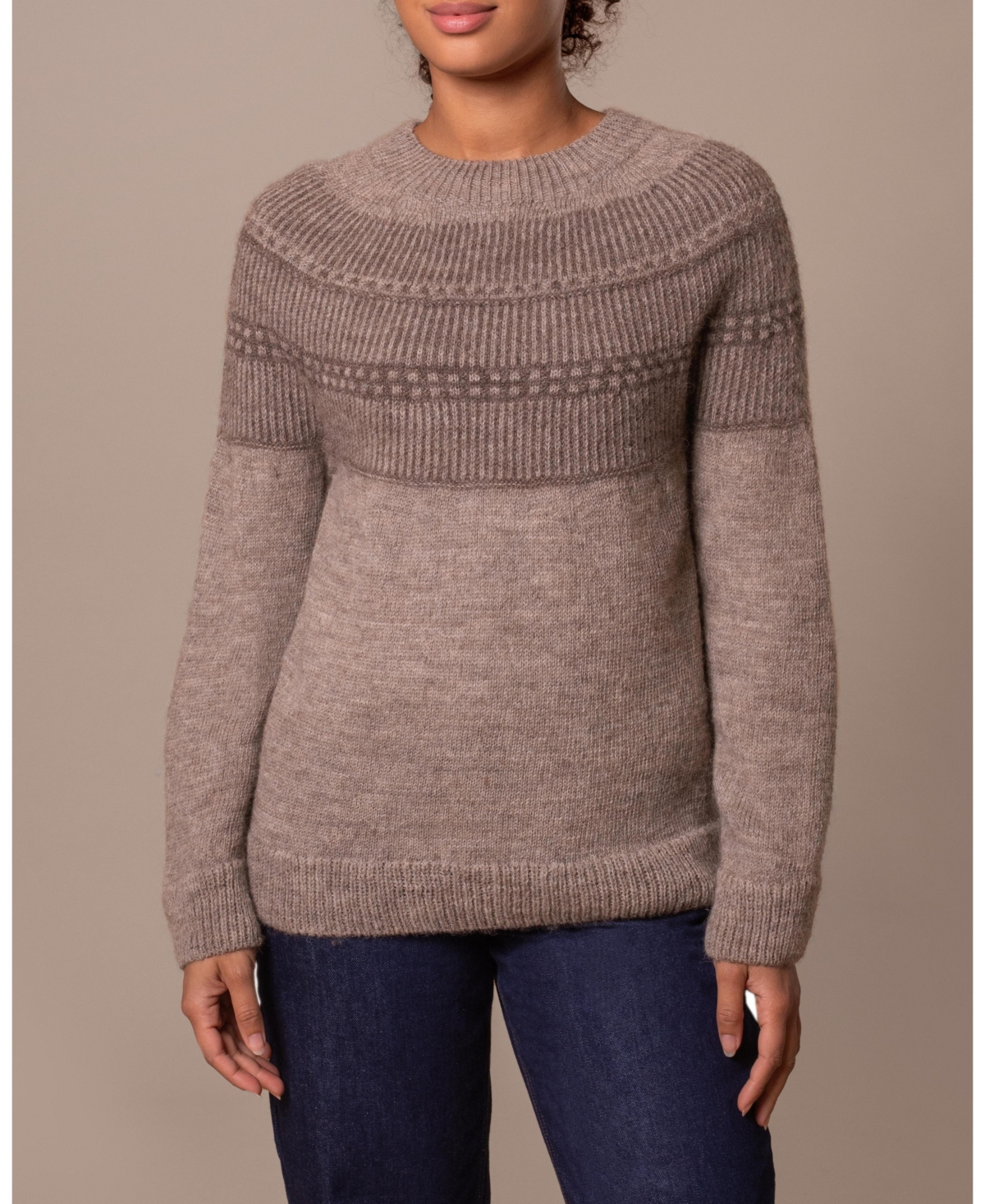 Celtic & Co. Women's British Wool Yoke Pattern Sweater