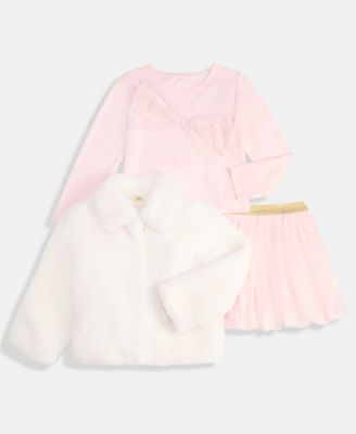 Epic Threads Girls Toddler 2t 4t Faux Fur Jacket 2 Pc. Bow Top Bubble Skirt Set Macys Exclusive In White