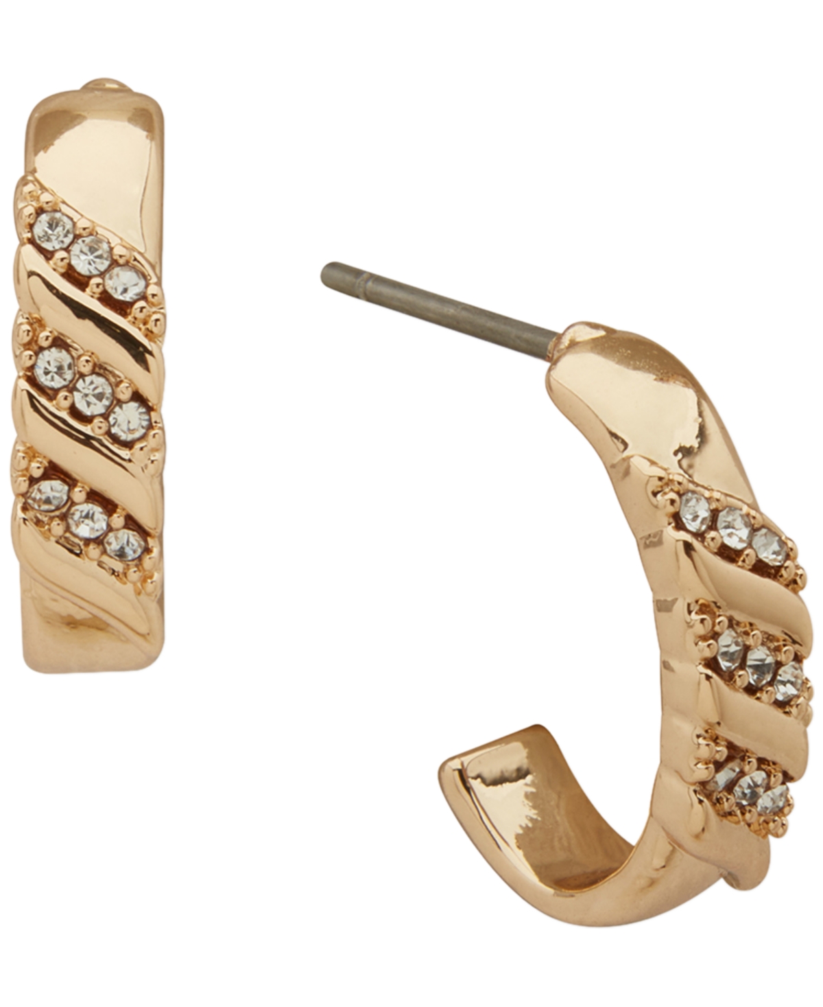 Anne Klein 3-pc. Cubic Zirconia Twisted Stone Trio Earrings Set In Gold