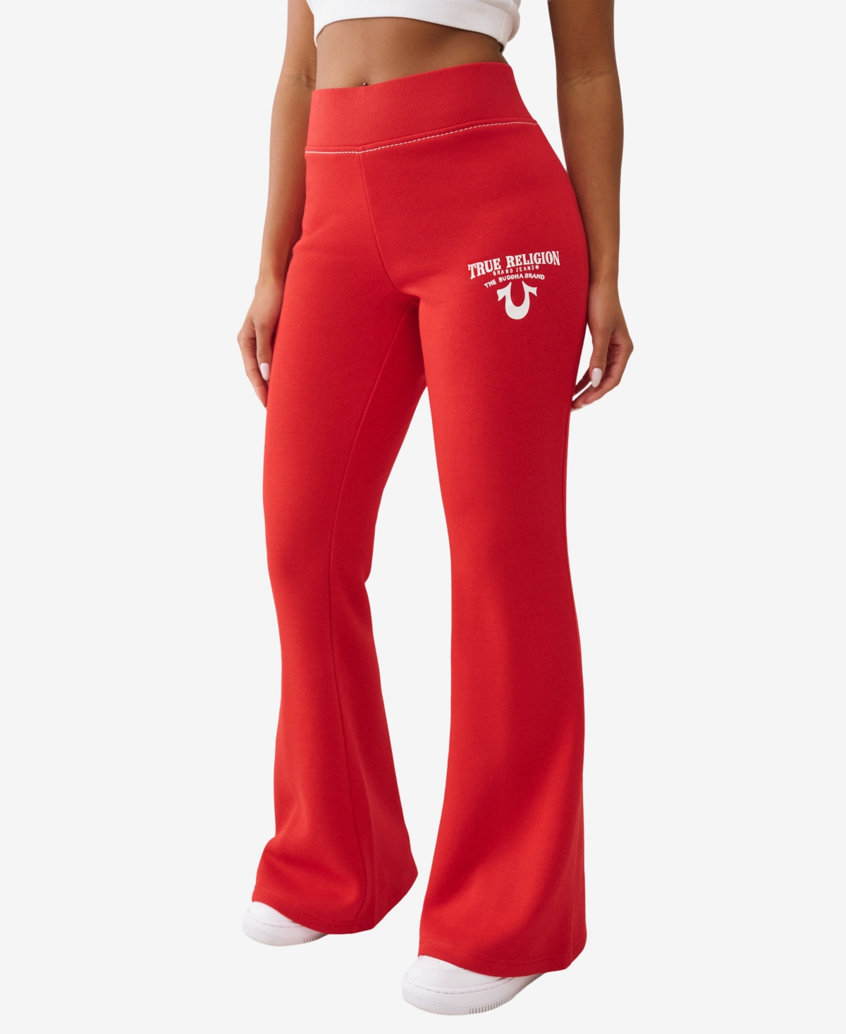 True Religion Women's Crystal Wing Big T Flare Pants