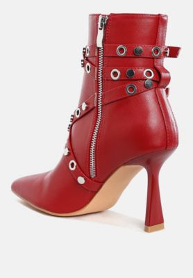 Womens Jaunts Eyelets and Studs Harness Ankle Boots