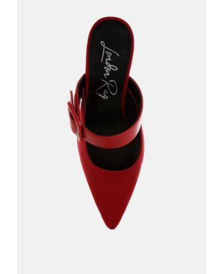 Womens Onagra Microfiber Pointy Slip-On Mules