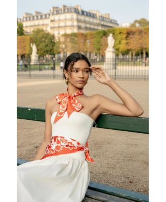 Silk Skinny Scarf Red Blessing