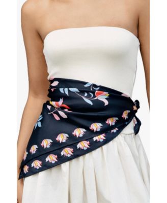 Double Sided Silk Scarf Midnight Garden