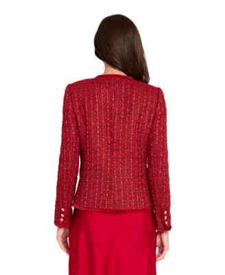 Petite Long-Sleeve Boucle Jacket