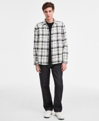 Men's Winston Long-Sleeve Tweed Plaid Button-Front Shirt Jacket