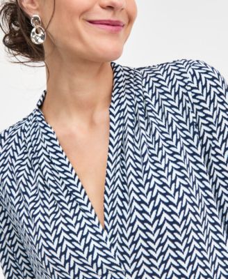 Petite Chevron Ity Print Top, Macy's Exclusive