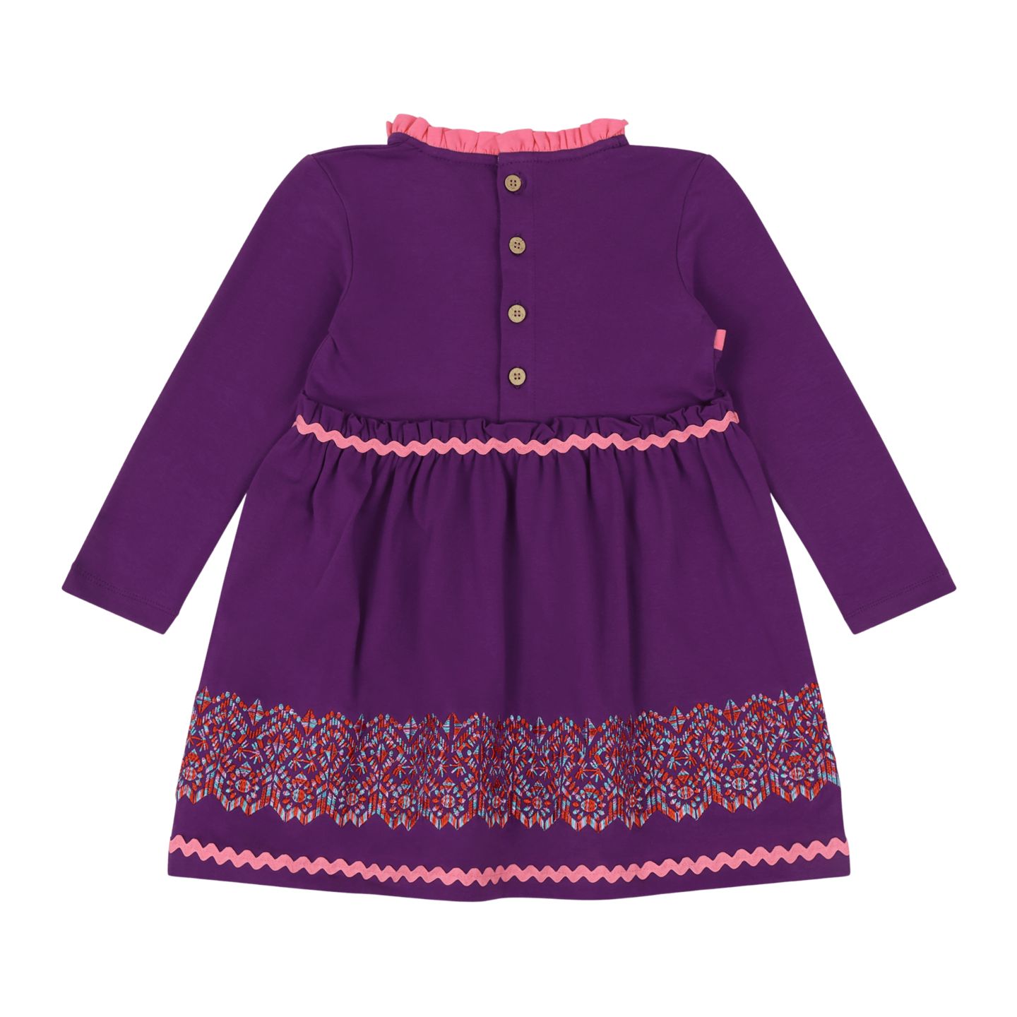 Платье Mixed Up Clothing Long Sleeve Ruffle Trim Dress - Purple Multicolor для девочек, цвет: Фиолетовый разноцветный — фото 3