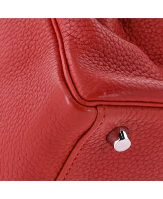 Kelly 28 Handbag Red Togo with Palladium Hardware