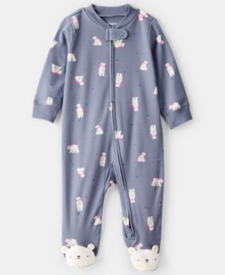 Carter's - Baby Girls Polar Bear Print Sleep and Play Pajama