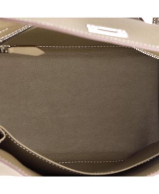 25 Handbag Grey Swift with Palladium Hardware