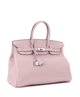 Birkin 35 Handbag Purple Clemence with Palladium Hardware