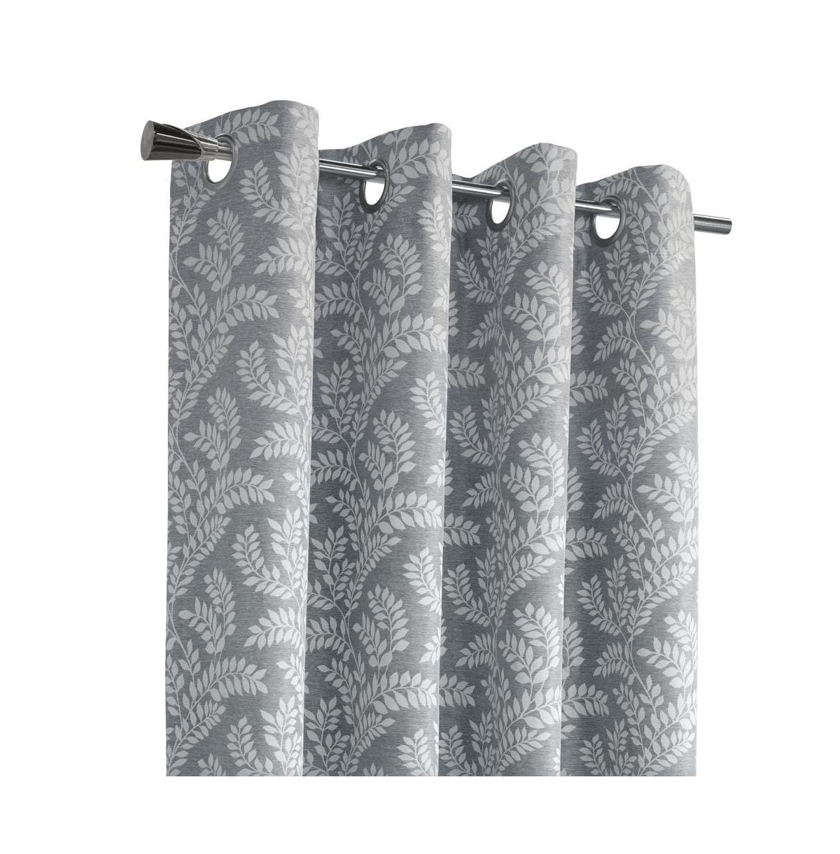 Thermaplus Patricia Blackout Providing Absolute Privacy Minimal Look to Any Room Grommet Curtain Panel 52" x 84" Silver