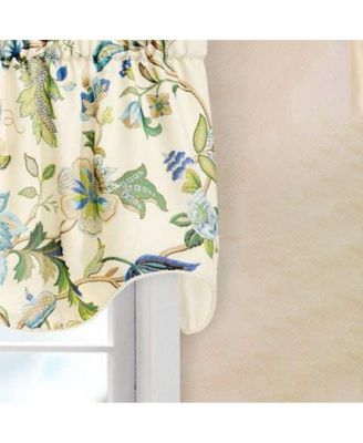 Brissac High Quality Room Darkening Natural Color Lined Scallop Window Valance - 70 x 17, Blue