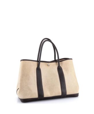 36 Garden Party Tote Toile and Leather