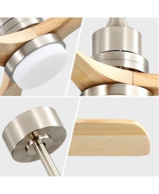 52-inch Modern Minimalist Sand Nickel 3 Blades Ceiling Fan with 3 color Dimmable and Memory Function Light and Remote control