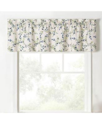 Ellis Vintage Stylish Medium Scale Printed Vine Pattern 3" Rod Pocket Scallop Valance Lined 58"x15" Azure