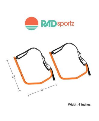 Kayak Storage Hooks - Set of 2 Wall-Mounted Hangers with 125lbs Capacity for Kayaks, Surfboards, Paddleboards, or Snowboards by (Orange)