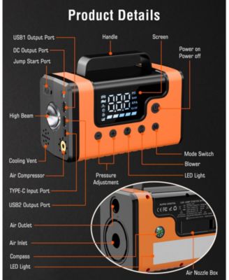 Jump Start, 150PSI Air and Vacuum: 3000A for 8.0L Gas/6.0L Diesel