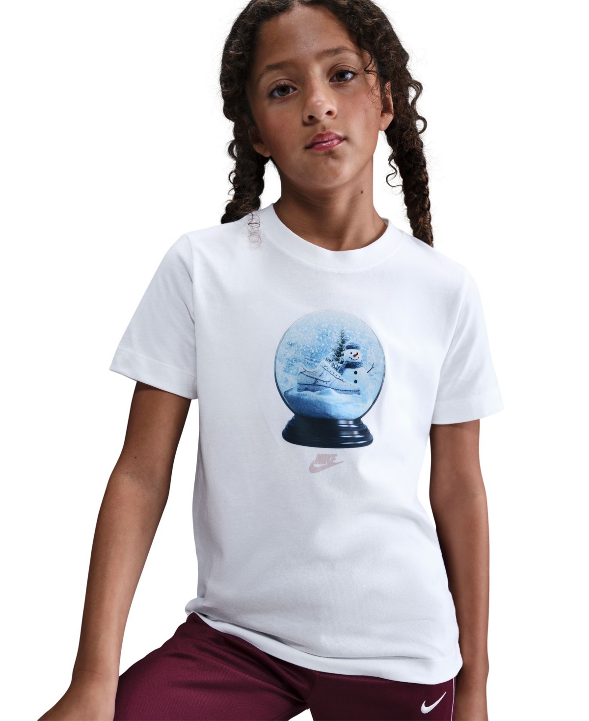 Nike Girls Sportswear Printed Short-Sleeve T-Shirt