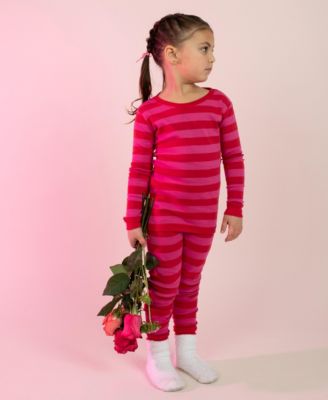 Toddler Two Piece Cotton Striped Holiday Pajamas