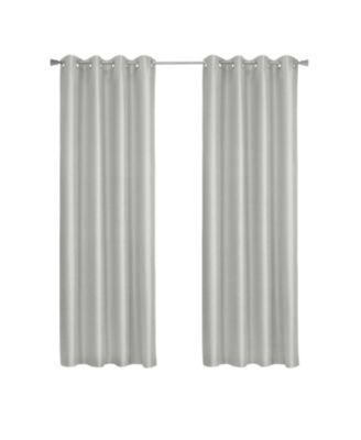 100% Polyester Glacier Balance Temperature Solid Faux Silk Blackout Grommet Curtain Panel 52" x Silver