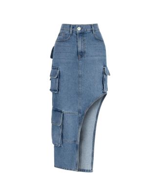 Women's Asymmetric Jean Skirt