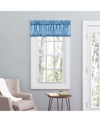 Ellis Stacey 1.5" Rod Pocket High Quality Fabric Solid Color Window Balloon Valance 60"x15" Slate